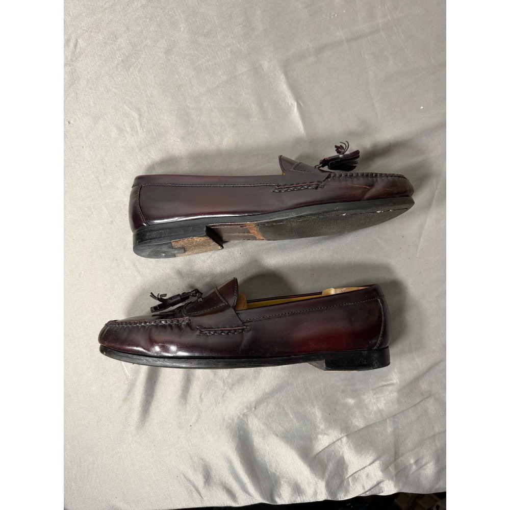 Johnston & Murphy Mens 13D Burgundy Leather Tassel Loafers Oxblood Dress Shoes
